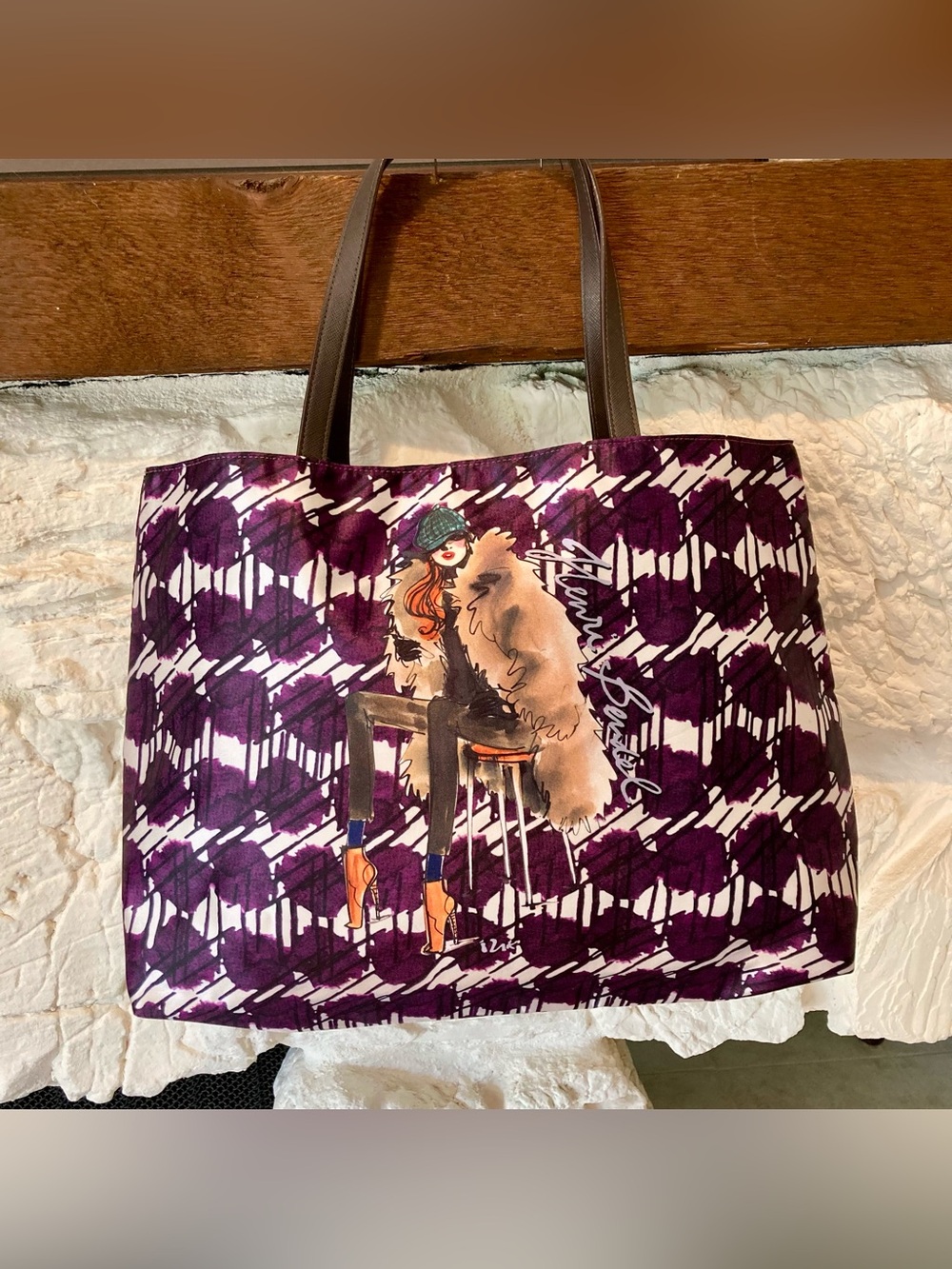 NWOT Henri Bendel Izak Zenou reversible nylon tote bag